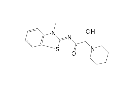 N-(3-METHYL-2-BENZOTHIAZOLINYLIDENE)-2-PIPERIDINOACETAMIDE, MONOHYDROCHLORIDE