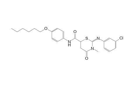 (2E)-2-[(3-chlorophenyl)imino]-N-[4-(hexyloxy)phenyl]-3-methyl-4-oxotetrahydro-2H-1,3-thiazine-6-carboxamide