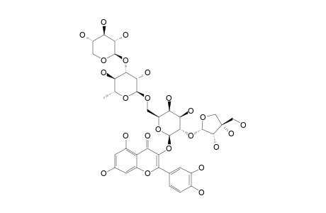 QUERCETIN-3-O-[[BETA-D-XYLOPYRANOSYL-(1->3)-ALPHA-L-RHAMNOPYRANOSYL-(1->6)]-[BETA-D-APIOFURANOSYL-(1->2)]]-BETA-D-GALACTOPYRANOSIDE