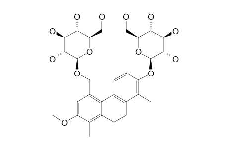EFFUSIDE-V;2,12-DI-O-BETA-D-GLUCOPYRANOSYL-1,8-DIMETHYL-2-HYDROXY-5-HYDROXYMETHYL-7-METHOXY-9,10-DIHYDRO-PHENANTHRENE