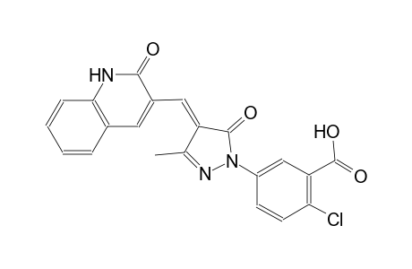 benzoic acid, 2-chloro-5-[(4E)-4-[(1,2-dihydro-2-oxo-3-quinolinyl)methylene]-4,5-dihydro-3-methyl-5-oxo-1H-pyrazol-1-yl]-