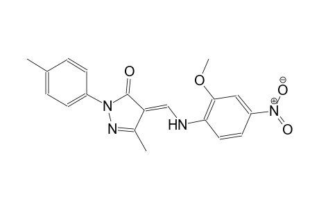 3H-pyrazol-3-one, 2,4-dihydro-4-[[(2-methoxy-4-nitrophenyl)amino]methylene]-5-methyl-2-(4-methylphenyl)-, (4E)-