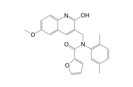N-(2,5-dimethylphenyl)-N-[(2-hydroxy-6-methoxy-3-quinolinyl)methyl]-2-furamide