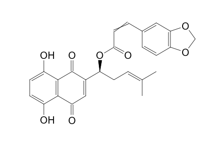 [(1S)-1-(5,8-dihydroxy-1,4-dioxo-2-naphthyl)-4-methyl-pent-3-enyl] 3-(1,3-benzodioxol-5-yl)prop-2-enoate