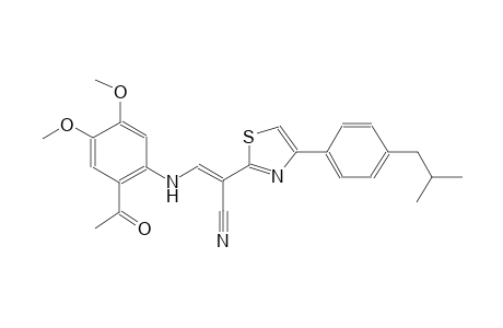 (2E)-3-(2-acetyl-4,5-dimethoxyanilino)-2-[4-(4-isobutylphenyl)-1,3-thiazol-2-yl]-2-propenenitrile