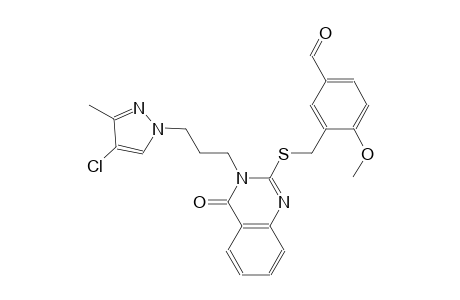 3-[({3-[3-(4-chloro-3-methyl-1H-pyrazol-1-yl)propyl]-4-oxo-3,4-dihydro-2-quinazolinyl}sulfanyl)methyl]-4-methoxybenzaldehyde