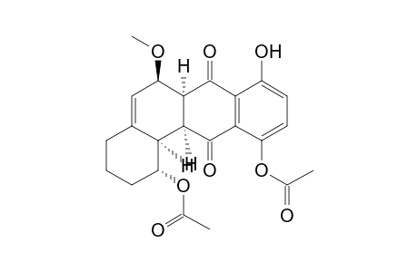 (1R*,6R*,6aS*,12aS*,12bR*)-1,11-diacetoxy-8-hydroxy-6-methoxy-1,2,3,4,6,6a,12a,12b-octahydrobenz[a]anthracene-7,12-dione