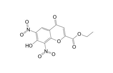 4H-1-Benzopyran-2-carboxylic acid, 7-hydroxy-6,8-dinitro-4-oxo-, ethyl ester