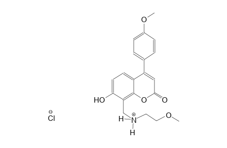 2H-1-benzopyran-8-methanaminium, 7-hydroxy-N-(2-methoxyethyl)-4-(4-methoxyphenyl)-2-oxo-, chloride
