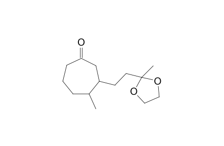 3-(3,3-Dimethylenedioxy)butyl)-4-methylcycloheptan-1-one