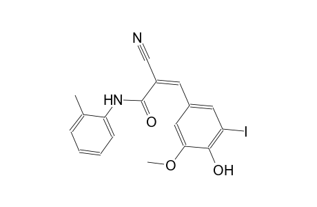(2Z)-2-cyano-3-(4-hydroxy-3-iodo-5-methoxyphenyl)-N-(2-methylphenyl)-2-propenamide