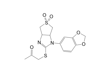 1-{[1-(1,3-benzodioxol-5-yl)-5,5-dioxido-3a,4,6,6a-tetrahydro-1H-thieno[3,4-d]imidazol-2-yl]sulfanyl}acetone