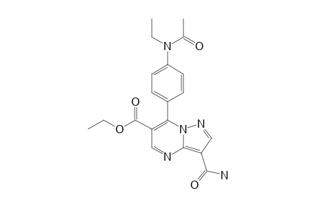 7-[4-(N-ACETYL-N-ETHYL)-AMINOPHENYL]-3-CARBOXAMIDO-6-ETHOXYCARBONYLPYRAZOLO-[1,5-A]-PYRIMIDINE