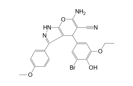 6-Amino-4-(3-bromo-5-ethoxy-4-hydroxy-phenyl)-3-(4-methoxyphenyl)-2,4-dihydropyrano[2,3-c]pyrazole-5-carbonitrile