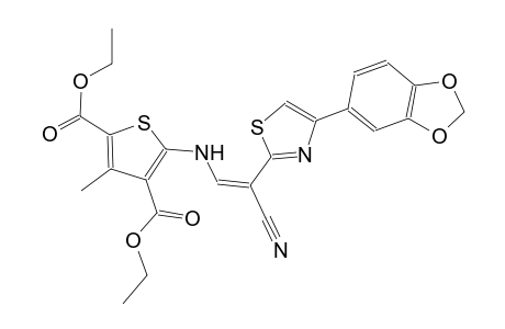 diethyl 5-({(Z)-2-[4-(1,3-benzodioxol-5-yl)-1,3-thiazol-2-yl]-2-cyanoethenyl}amino)-3-methyl-2,4-thiophenedicarboxylate