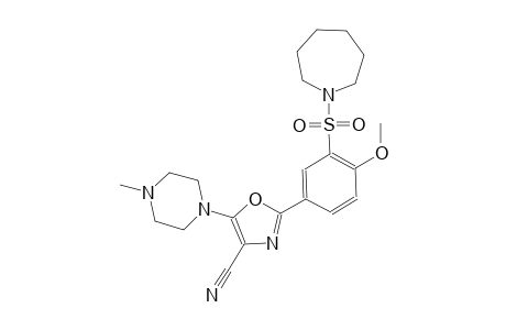 4-oxazolecarbonitrile, 2-[3-[(hexahydro-1H-azepin-1-yl)sulfonyl]-4-methoxyphenyl]-5-(4-methyl-1-piperazinyl)-