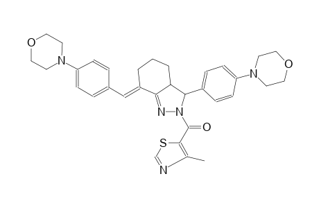 (7E)-2-[(4-methyl-1,3-thiazol-5-yl)carbonyl]-7-[4-(4-morpholinyl)benzylidene]-3-[4-(4-morpholinyl)phenyl]-3,3a,4,5,6,7-hexahydro-2H-indazole