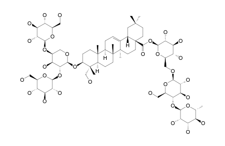 PULSATILOSIDE-B;3-O-BETA-D-GLUCOPYRANOSYL-(1->2)-[BETA-D-GLUCOPYRANOSYL-(1->4)]-ALPHA-L-ARABINOPYRANOSYL-HEDERAGENIN-28-O-ALPHA-L-RHAMNOPYRANOSYL-