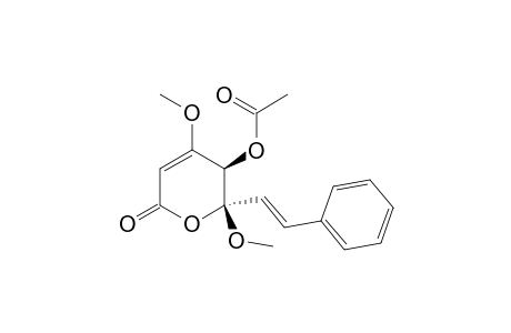 2H-Pyran-2-one, 5-(acetyloxy)-5,6-dihydro-4,6-dimethoxy-6-(2-phenylethenyl)-, [5.alpha.,6.alpha.,6(E)]-(.+-.)-