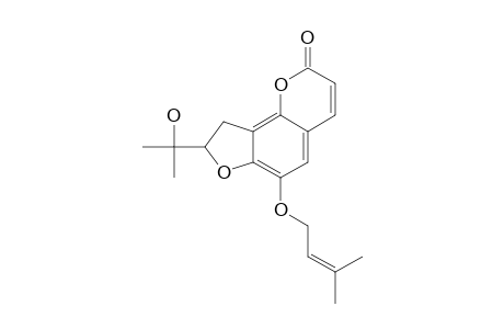8,9-DIHYDRO-8-(1-HYDROXY-1-METHYLETHYL)-6-(3-METHYLBUT-2-ENYLOXY)-FURO-[2,3-H]-BENZOPYRAN-2-ONE