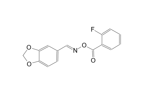 1,3-benzodioxole-5-carboxaldehyde, O-(2-fluorobenzoyl)oxime