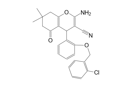 2-amino-4-{2-[(2-chlorobenzyl)oxy]phenyl}-7,7-dimethyl-5-oxo-5,6,7,8-tetrahydro-4H-chromene-3-carbonitrile