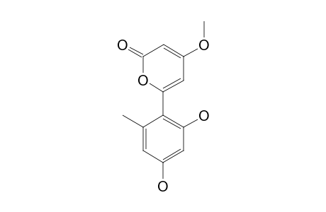 4-METHOXY-6-(2',4'-DIHYDROXY-6'-METHYLPHENYL)-PYRAN-2-ONE