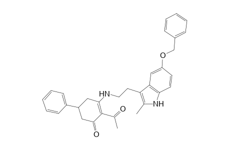 2-Cyclohexen-1-one, 2-acetyl-3-[[2-[2-methyl-5-(phenylmethoxy)-1H-indol-3-yl]ethyl]amino]-5-phenyl-
