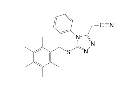 5-[(2,3,4,5,6-pentamethylbenzyl)thio]-4-phenyl-4H-1,2,4-triazole-3-acetonitrile