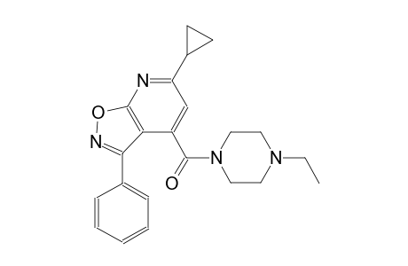 isoxazolo[5,4-b]pyridine, 6-cyclopropyl-4-[(4-ethyl-1-piperazinyl)carbonyl]-3-phenyl-