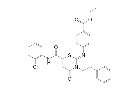 ethyl 4-{[(2Z)-6-[(2-chloroanilino)carbonyl]-4-oxo-3-(2-phenylethyl)tetrahydro-2H-1,3-thiazin-2-ylidene]amino}benzoate