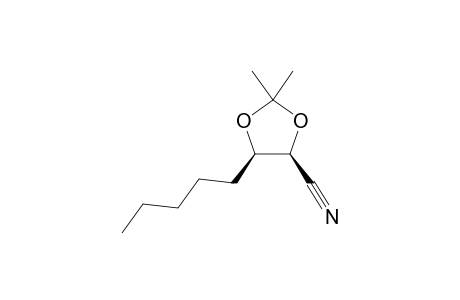 (4R*,5S*)-2,2-DIMETHYL-5-PENTYL-1,3-DIOXOLANE-4-CARBONITRILE