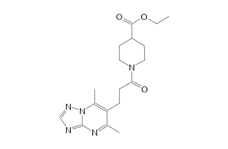 4-piperidinecarboxylic acid, 1-[3-(5,7-dimethyl[1,2,4]triazolo[1,5-a]pyrimidin-6-yl)-1-oxopropyl]-, ethyl ester