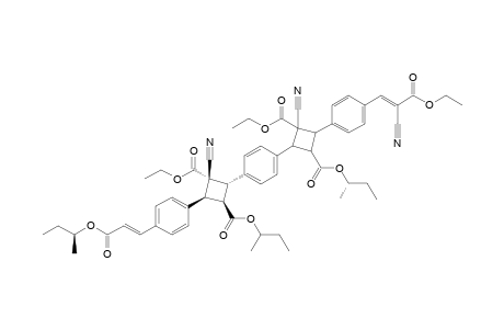 1,3-Cyclobutanedicarboxylic acid, 1-cyano-2-[4-[2-cyano-3-[4-(2-cyano-3-ethoxy-3-oxo-1-propenyl)phenyl]-2-(ethoxycarbonyl)-4-[(1-methylpropoxy)carbonyl]cyclobutyl]phenyl]-4 -[4-[3-(1-methylpropoxy)-3-oxo-1-propenyl]phenyl]-, 1-ethyl 3-(1-methylpropyl) ester, [1S-[1.alpha.,2.alpha.[1R*,2R*,3R*(E),4S*(R*)],3.beta.(R*),4.beta.[E(R*)]]]-