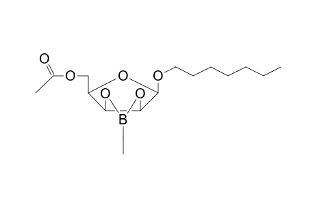 .beta.-d-Lyxofuranoside, heptyl-2,3-O-ethylboranediyl-5-O-acetyl-