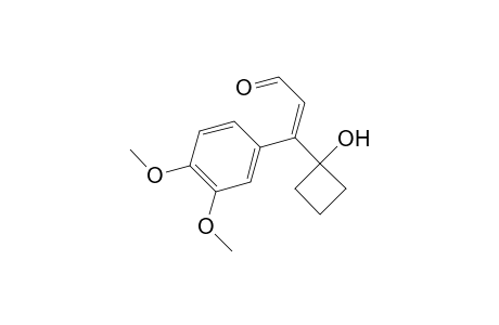 (E)-3-(3,4-dimethoxyphenyl)-3-(1-hydroxycyclobutyl)acrylaldehyde