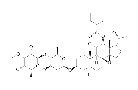 MARDENOSIDE-D;3-O-6-DEOXY-3-O-METHYL-BETA-D-ALLOPYRANOSYL-(1->4)-BETA-D-OLEANDROPYRANOSYL-12-BETA-O-METHYLBUTYRYL-TENACIGENIN-B