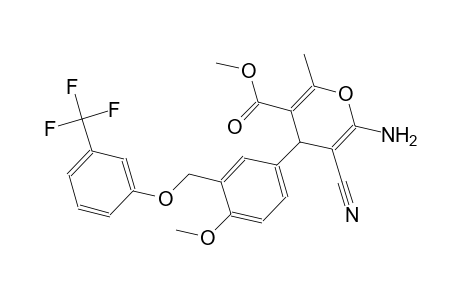 methyl 6-amino-5-cyano-4-(4-methoxy-3-{[3-(trifluoromethyl)phenoxy]methyl}phenyl)-2-methyl-4H-pyran-3-carboxylate