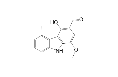 3-Formyl-4-hydroxy-1-methoxy-5,8-dimethylcarbozole