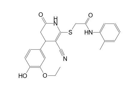 acetamide, 2-[[3-cyano-4-(3-ethoxy-4-hydroxyphenyl)-1,4,5,6-tetrahydro-6-oxo-2-pyridinyl]thio]-N-(2-methylphenyl)-