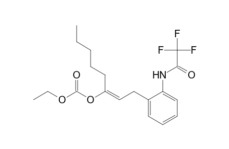 (E)-2-(2-trifluoroacetamidophenyl)ethylidenehexyl ethyl carbonate