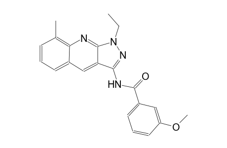 N-(1-ethyl-8-methyl-1H-pyrazolo[3,4-b]quinolin-3-yl)-3-methoxybenzamide