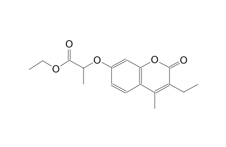 propanoic acid, 2-[(3-ethyl-4-methyl-2-oxo-2H-1-benzopyran-7-yl)oxy]-, ethyl ester