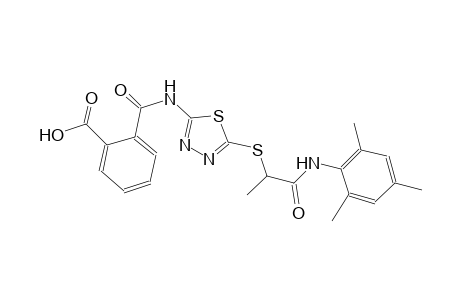 2-{[(5-{[2-(mesitylamino)-1-methyl-2-oxoethyl]sulfanyl}-1,3,4-thiadiazol-2-yl)amino]carbonyl}benzoic acid