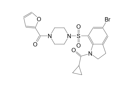 1H-indole, 5-bromo-1-(cyclopropylcarbonyl)-7-[[4-(2-furanylcarbonyl)-1-piperazinyl]sulfonyl]-2,3-dihydro-