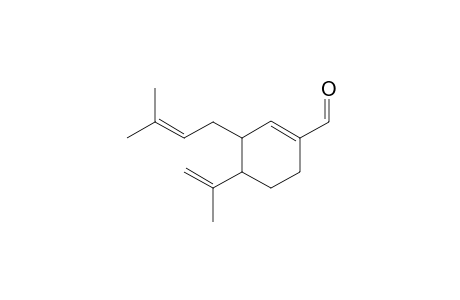 3-(3-Methylbut-2-en-1-yl)-4-(prop-1-en-2-yl)cyclohex-1-ene-1-carbaldehyde