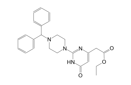 4-pyrimidineacetic acid, 2-[4-(diphenylmethyl)-1-piperazinyl]-1,6-dihydro-6-oxo-, ethyl ester