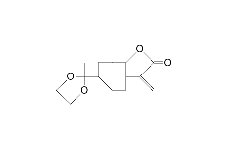 C-4-(2-Methyl-1,3-dioxolan-2-yl)-10-methylene-8-oxa-R-1,T-7-bicyclo(5.3.0)decan-9-one