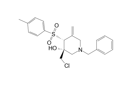cis-N-Benzyl-3-(chloromethyl)-3-hydroxy-5-methylene-4-tosylpiperidine
