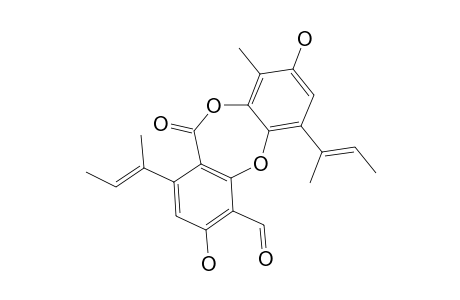 3,9-dihydroxy-6-keto-4-methyl-1,7-bis[(E)-1-methylprop-1-enyl]benzo[b][1,4]benzodioxepine-10-carbaldehyde
